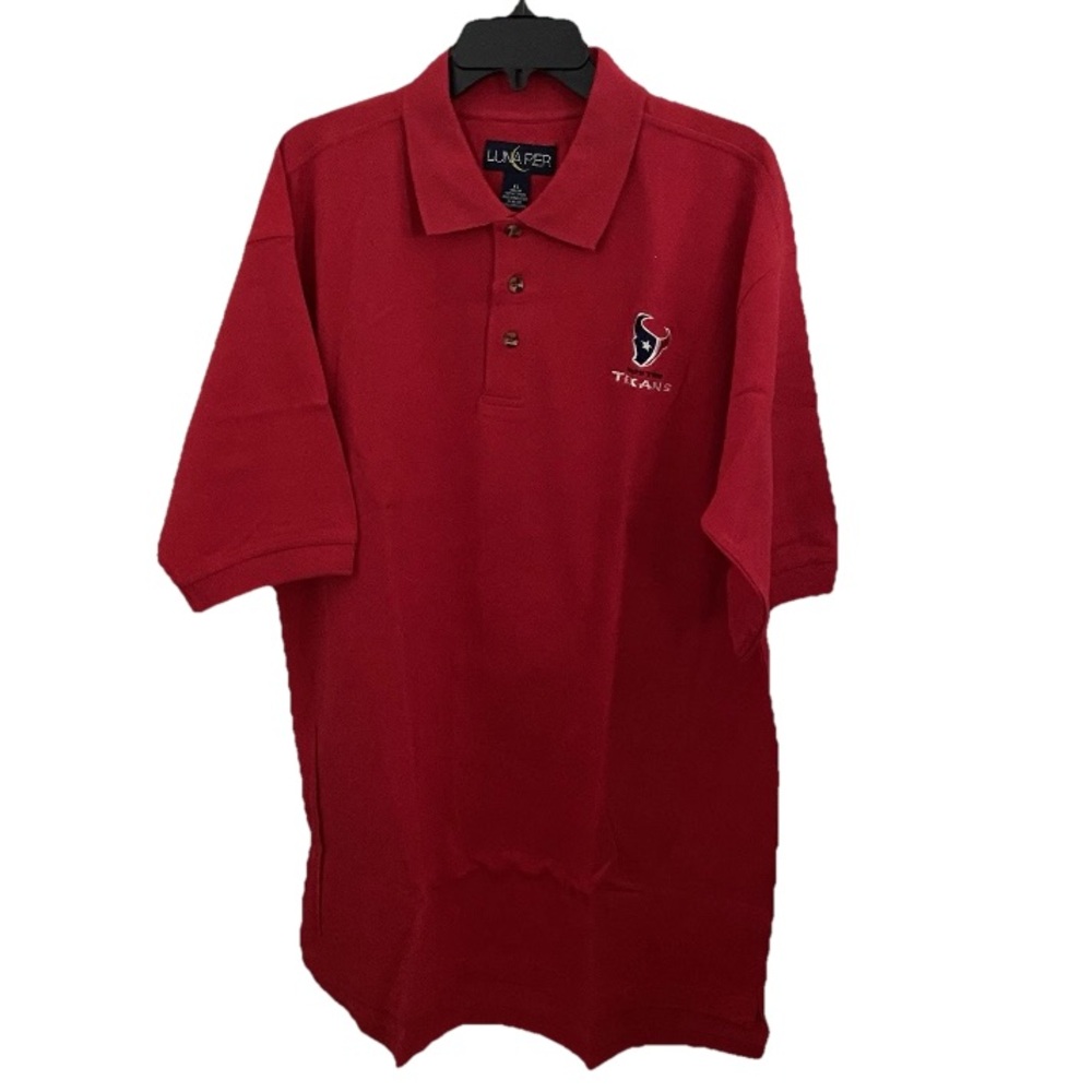 houston texans red polo shirt Men’s XL Embroidered Logo Luna Pier Texas football